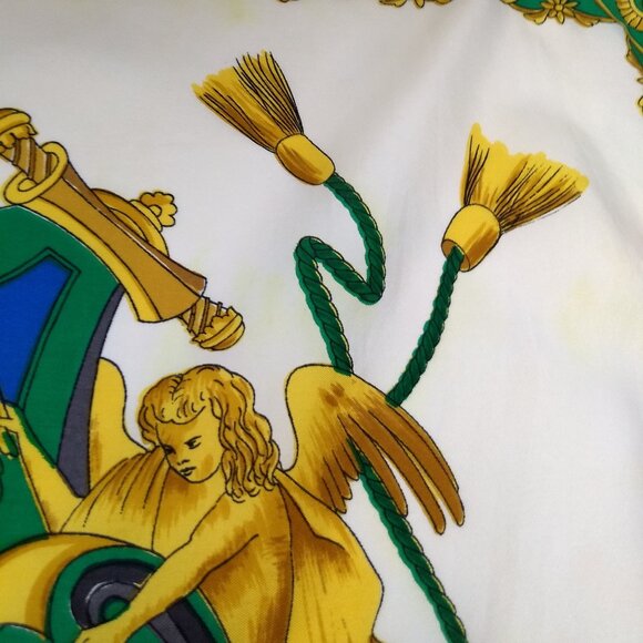 Vintage Heraldic Shield Echo Scarfs Inc Square Scarf Crest Horses Equestrian - Picture 4 of 12